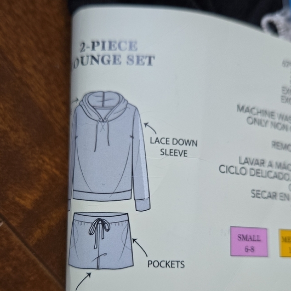 Flora by Flora Nikrooz Black Lounge 2 Piece Knit Hoodie PJ Set - Picture 3 of 6